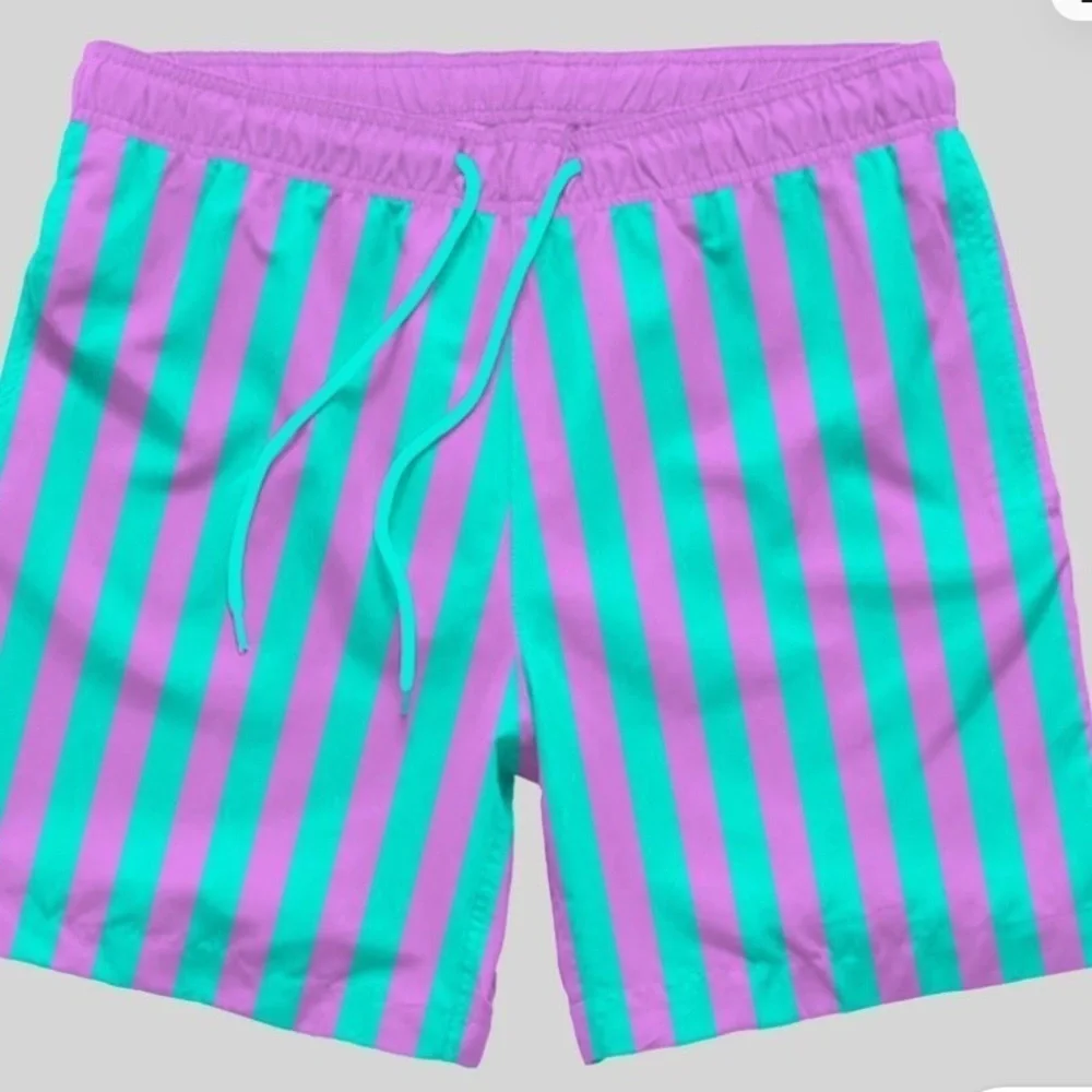 Men's Striped Swim Shorts - Lilac Purple mad engine new
